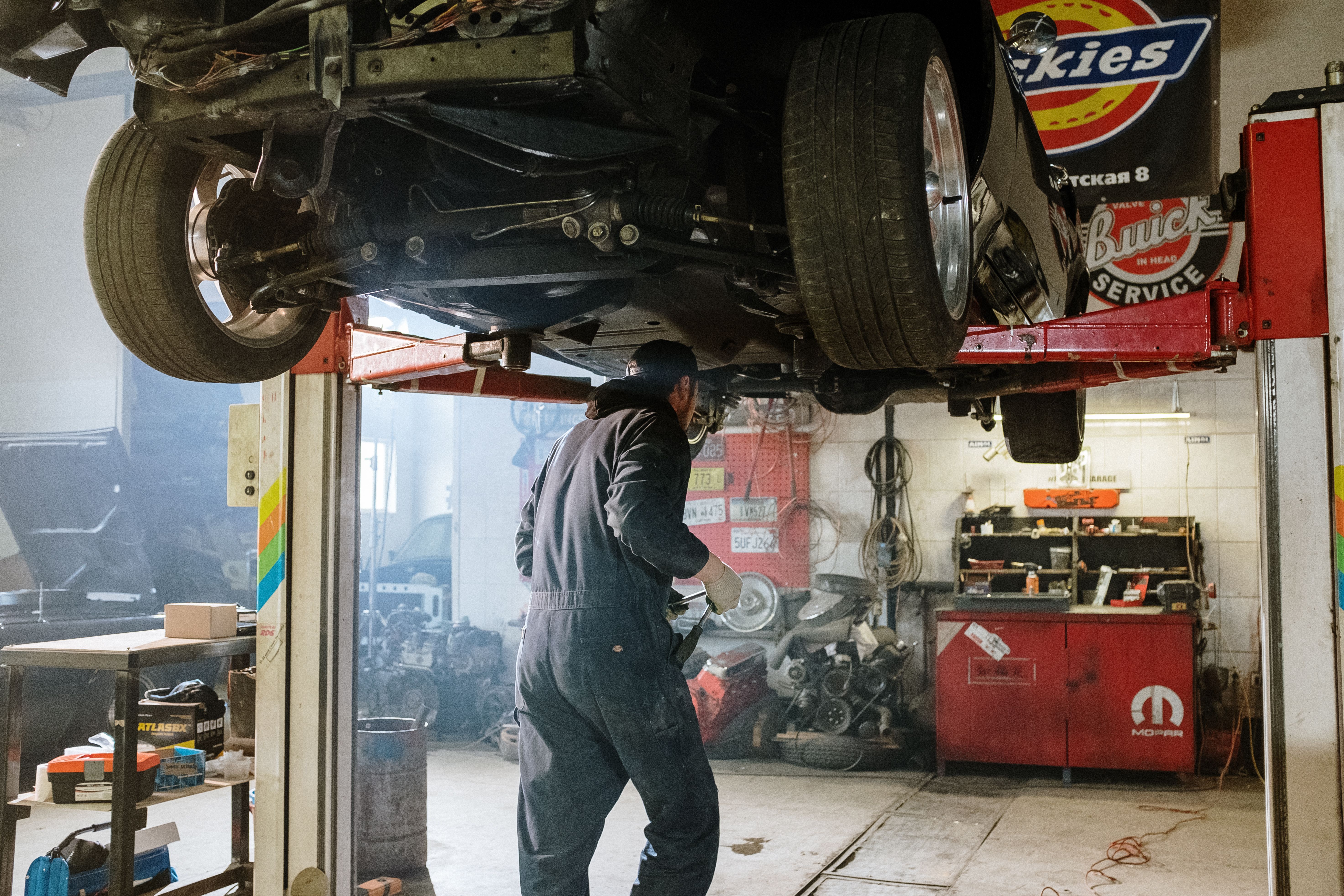 Major collision damage repair in progress