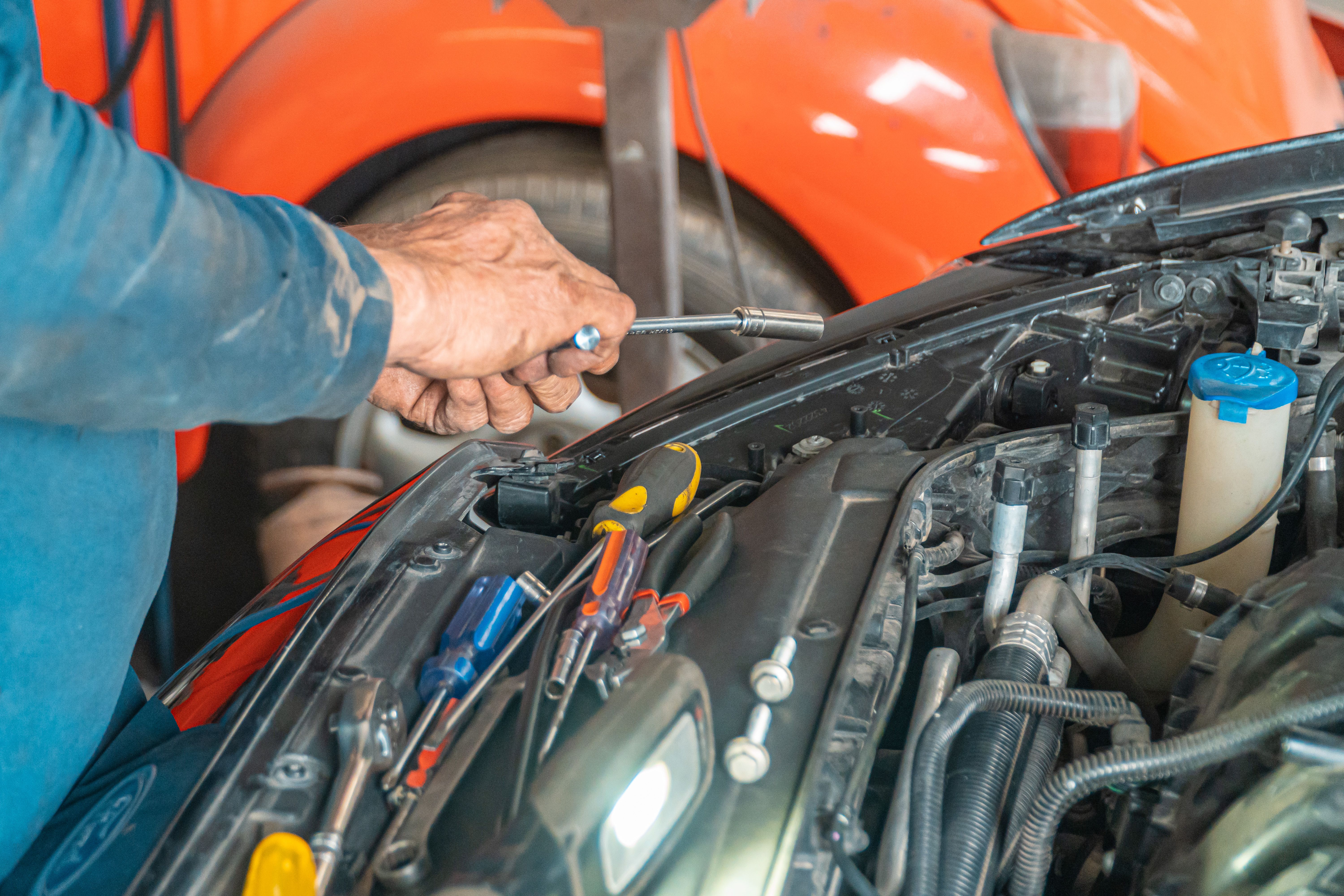 Professional auto repair facility with modern equipment